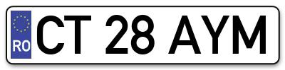 Placuta inmatriculare numar auto  CT-28-AYM, CT 28 AYM, CT28AYM