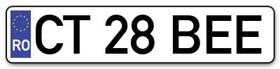 Placuta inmatriculare numar auto  CT-28-BEE, CT 28 BEE, CT28BEE