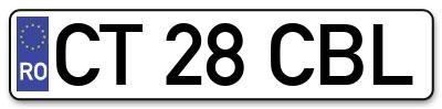 Placuta inmatriculare numar auto  CT-28-CBL, CT 28 CBL, CT28CBL