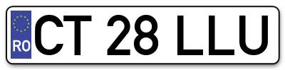 Placuta inmatriculare numar auto  CT-28-LLU, CT 28 LLU, CT28LLU