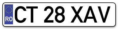 Placuta inmatriculare numar auto  CT-28-XAV, CT 28 XAV, CT28XAV