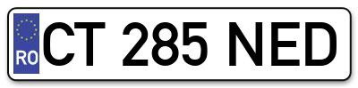 Placuta inmatriculare numar auto  CT-285-NED, CT 285 NED, CT285NED