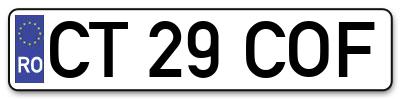 Placuta inmatriculare numar auto  CT-29-COF, CT 29 COF, CT29COF