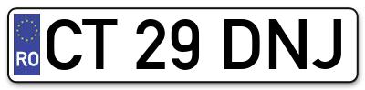 Placuta inmatriculare numar auto  CT-29-DNJ, CT 29 DNJ, CT29DNJ