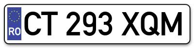 Placuta inmatriculare numar auto  CT-293-XQM, CT 293 XQM, CT293XQM