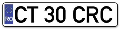 Placuta inmatriculare numar auto  CT-30-CRC, CT 30 CRC, CT30CRC