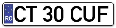Placuta inmatriculare numar auto  CT-30-CUF, CT 30 CUF, CT30CUF