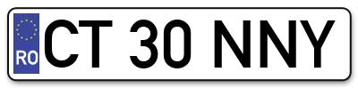 Placuta inmatriculare numar auto  CT-30-NNY, CT 30 NNY, CT30NNY
