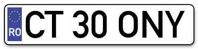 Placuta inmatriculare numar auto  CT-30-ONY, CT 30 ONY, CT30ONY