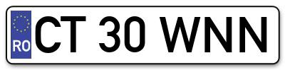Placuta inmatriculare numar auto  CT-30-WNN, CT 30 WNN, CT30WNN