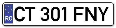 Placuta inmatriculare numar auto  CT-301-FNY, CT 301 FNY, CT301FNY