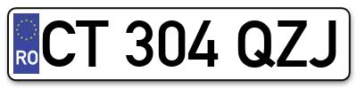 Placuta inmatriculare numar auto  CT-304-QZJ, CT 304 QZJ, CT304QZJ