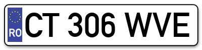 Placuta inmatriculare numar auto  CT-306-WVE, CT 306 WVE, CT306WVE