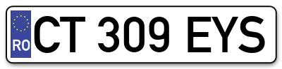 Placuta inmatriculare numar auto  CT-309-EYS, CT 309 EYS, CT309EYS