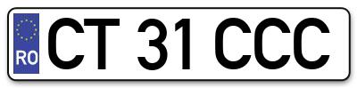 Placuta inmatriculare numar auto  CT-31-CCC, CT 31 CCC, CT31CCC