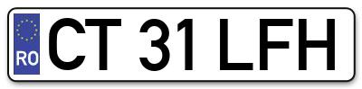 Placuta inmatriculare numar auto  CT-31-LFH, CT 31 LFH, CT31LFH