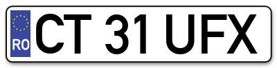 Placuta inmatriculare numar auto  CT-31-UFX, CT 31 UFX, CT31UFX