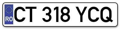Placuta inmatriculare numar auto  CT-318-YCQ, CT 318 YCQ, CT318YCQ