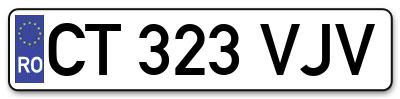 Placuta inmatriculare numar auto  CT-323-VJV, CT 323 VJV, CT323VJV
