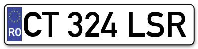 Placuta inmatriculare numar auto  CT-324-LSR, CT 324 LSR, CT324LSR