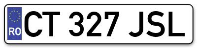 Placuta inmatriculare numar auto  CT-327-JSL, CT 327 JSL, CT327JSL