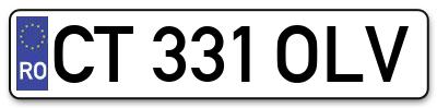 Placuta inmatriculare numar auto  CT-331-OLV, CT 331 OLV, CT331OLV