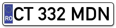Placuta inmatriculare numar auto  CT-332-MDN, CT 332 MDN, CT332MDN