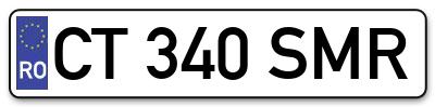 Placuta inmatriculare numar auto  CT-340-SMR, CT 340 SMR, CT340SMR