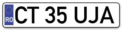 Placuta inmatriculare numar auto  CT-35-UJA, CT 35 UJA, CT35UJA