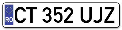Placuta inmatriculare numar auto  CT-352-UJZ, CT 352 UJZ, CT352UJZ
