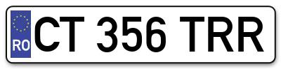 Placuta inmatriculare numar auto  CT-356-TRR, CT 356 TRR, CT356TRR
