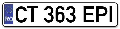 Placuta inmatriculare numar auto  CT-363-EPI, CT 363 EPI, CT363EPI