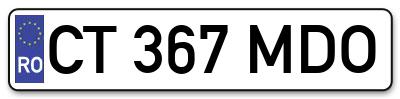 Placuta inmatriculare numar auto  CT-367-MDO, CT 367 MDO, CT367MDO