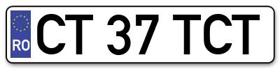 Placuta inmatriculare numar auto  CT-37-TCT, CT 37 TCT, CT37TCT