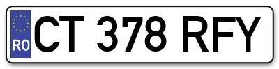 Placuta inmatriculare numar auto  CT-378-RFY, CT 378 RFY, CT378RFY