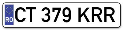 Placuta inmatriculare numar auto  CT-379-KRR, CT 379 KRR, CT379KRR