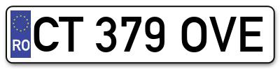 Placuta inmatriculare numar auto  CT-379-OVE, CT 379 OVE, CT379OVE