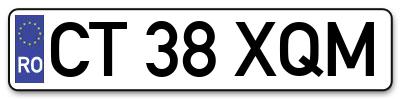 Placuta inmatriculare numar auto  CT-38-XQM, CT 38 XQM, CT38XQM