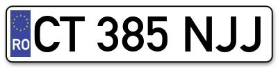 Placuta inmatriculare numar auto  CT-385-NJJ, CT 385 NJJ, CT385NJJ