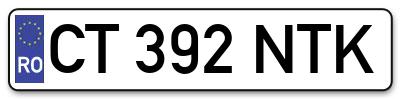 Placuta inmatriculare numar auto  CT-392-NTK, CT 392 NTK, CT392NTK