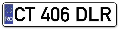 Placuta inmatriculare numar auto  CT-406-DLR, CT 406 DLR, CT406DLR