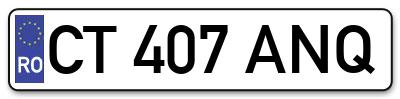 Placuta inmatriculare numar auto  CT-407-ANQ, CT 407 ANQ, CT407ANQ