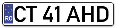 Placuta inmatriculare numar auto  CT-41-AHD, CT 41 AHD, CT41AHD