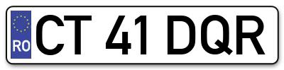 Placuta inmatriculare numar auto  CT-41-DQR, CT 41 DQR, CT41DQR
