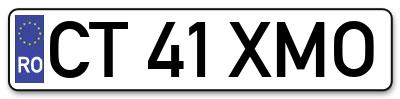 Placuta inmatriculare numar auto  CT-41-XMO, CT 41 XMO, CT41XMO