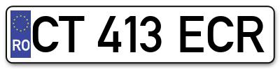 Placuta inmatriculare numar auto  CT-413-ECR, CT 413 ECR, CT413ECR