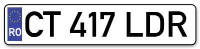 Placuta inmatriculare numar auto  CT-417-LDR, CT 417 LDR, CT417LDR