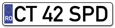Placuta inmatriculare numar auto  CT-42-SPD, CT 42 SPD, CT42SPD