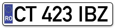 Placuta inmatriculare numar auto  CT-423-IBZ, CT 423 IBZ, CT423IBZ