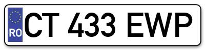 Placuta inmatriculare numar auto  CT-433-EWP, CT 433 EWP, CT433EWP